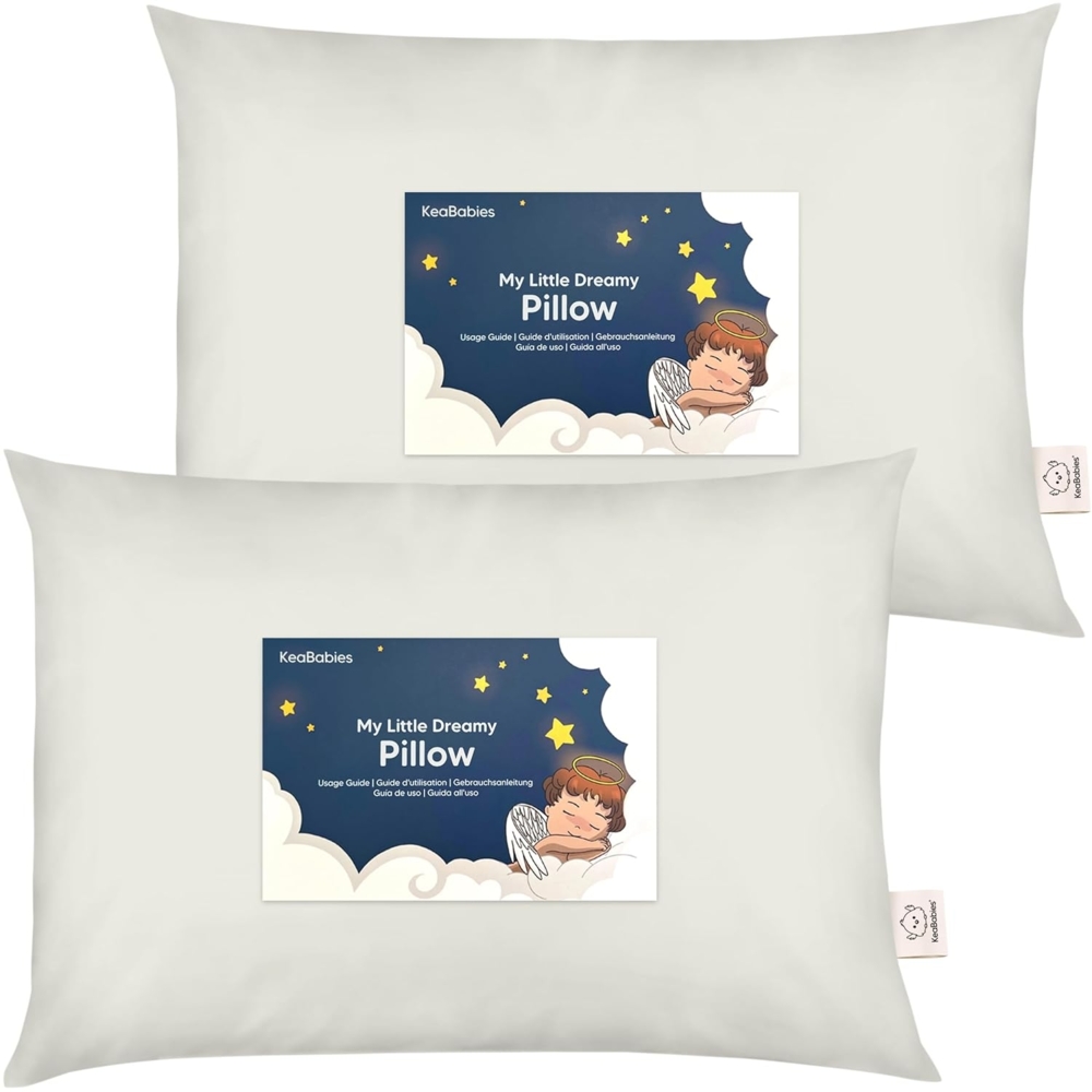 2er Pack Kleinkind Kissen 33x45 cm - Weich Bio Baumwolle Kissen Kinder - Kleinkind Kopfkissen Zum Schlafen - Kleines Kinder Kissen - Kinderkopfkissen für Kleinkinder - Kinderkissen (Pearl Gray) Bild 1