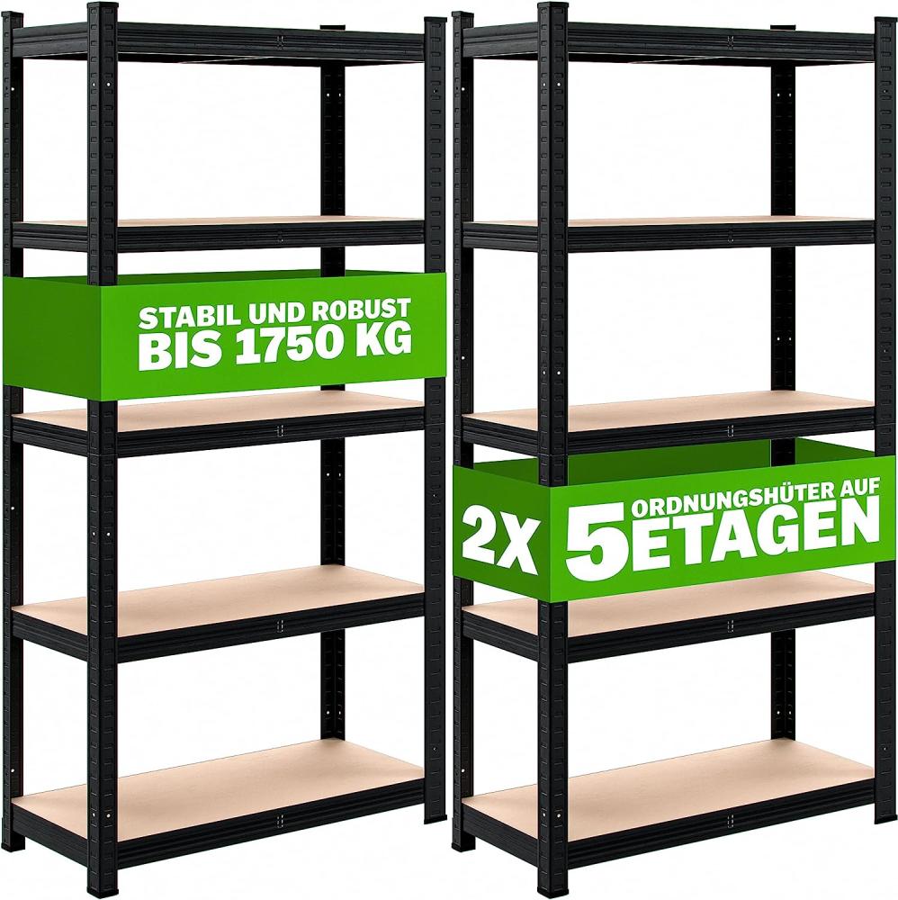 Monzana 2x Schwerlastregal 180 x 90 x 40 cm 875kg 5 MDF-Platten Bild 1