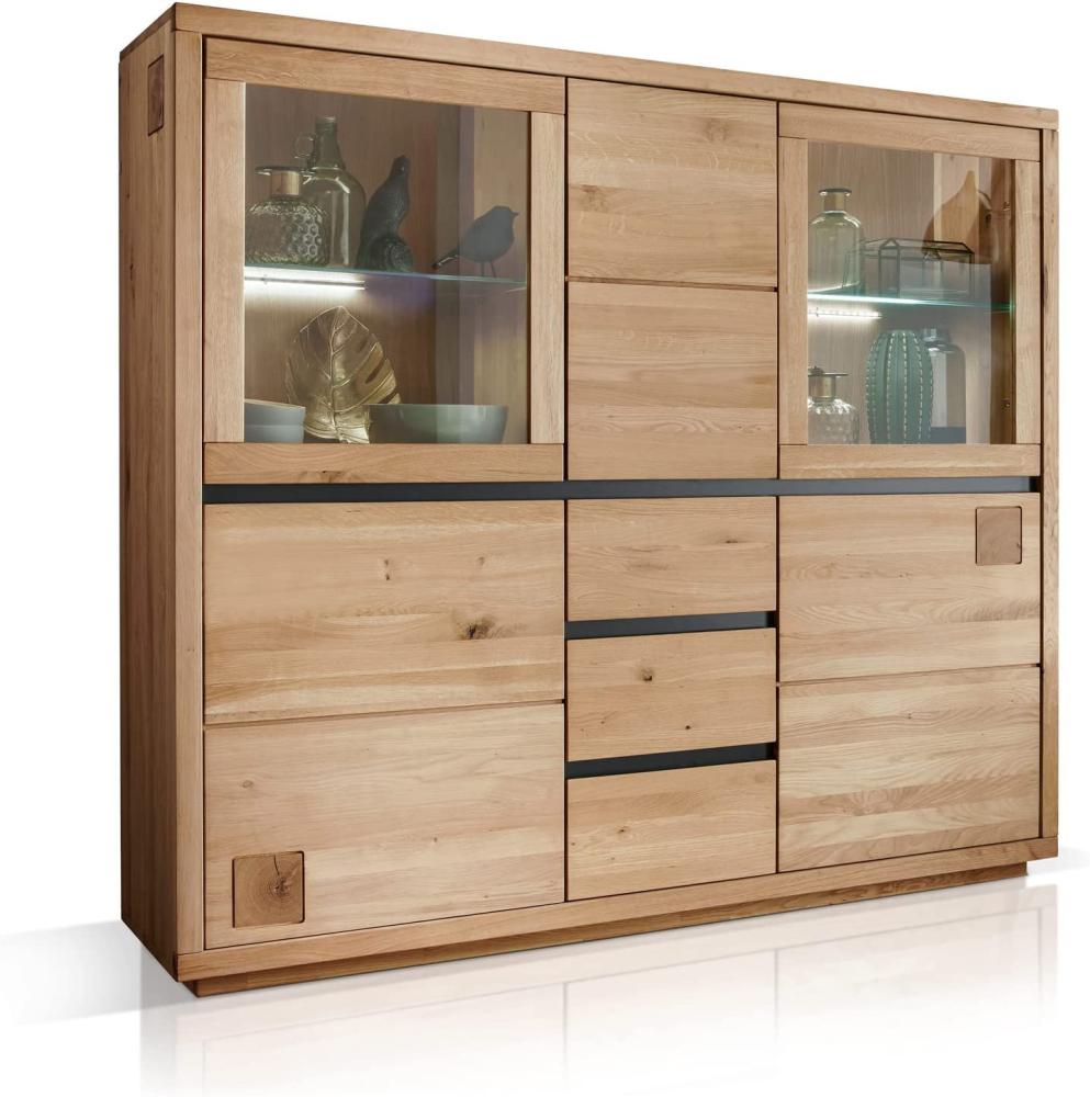 Möbel-Eins CALDERA Highboard II, Material Massivholz, Wildeiche geölt Bild 1