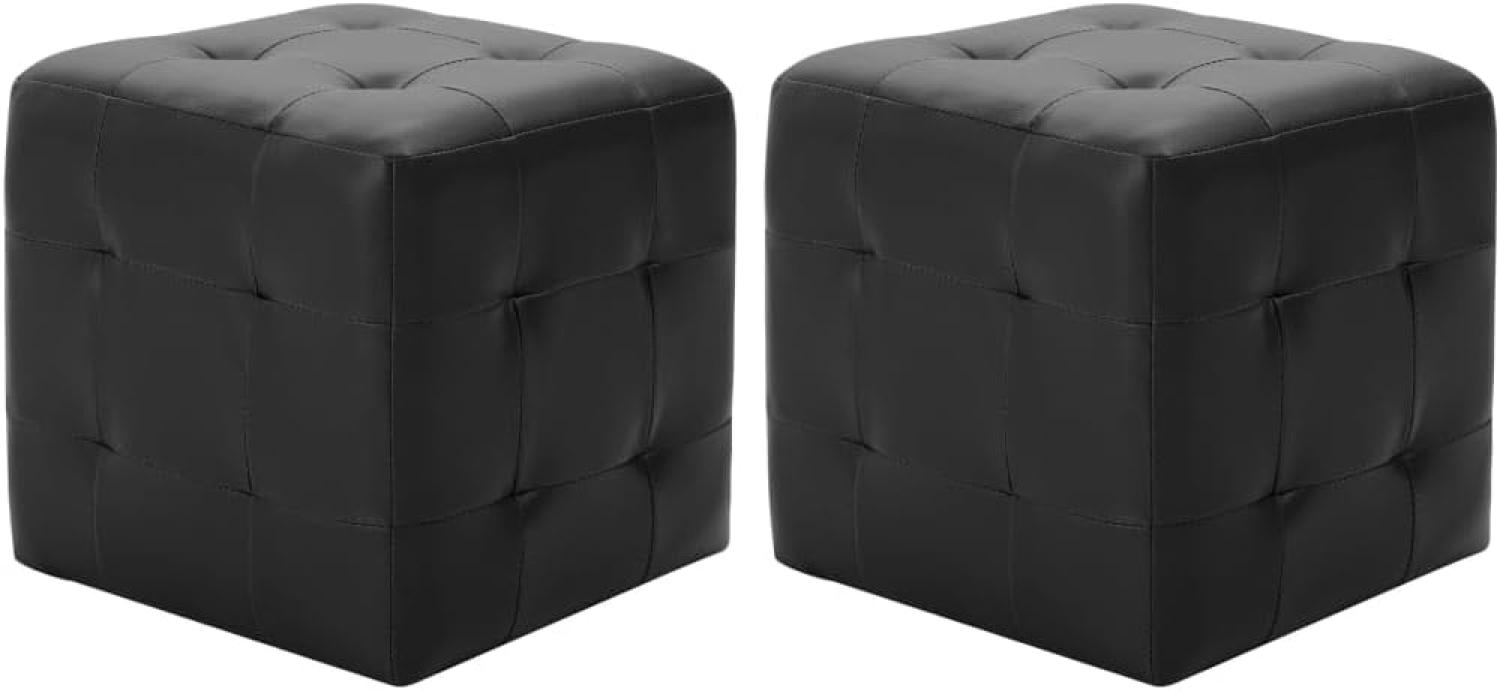 vidaXL Pouf 2 Stk. Schwarz 30x30x30 cm Kunstleder 278390 Bild 1