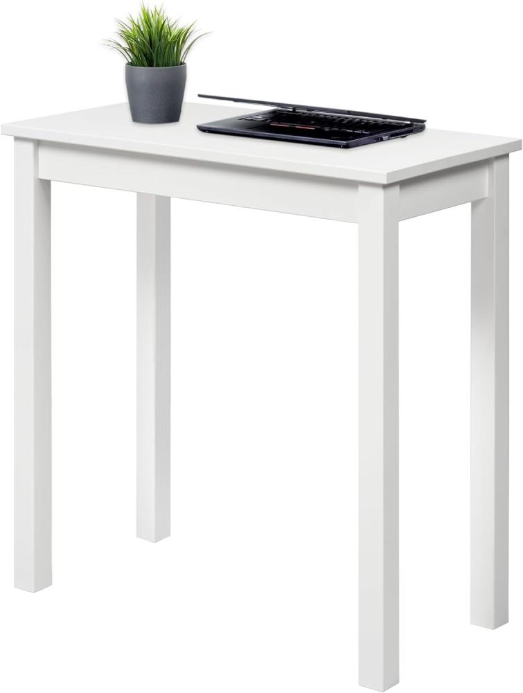 hagge home Skandinavisch Holz Esstisch Schreibtisch Küchentisch Computertisch PC Tisch Konsolentisch Homeoffice Esszimmertisch Wohnzimmertisch Arbeitszimmertisch (38 x 75 cm, Weiss) Bild 1