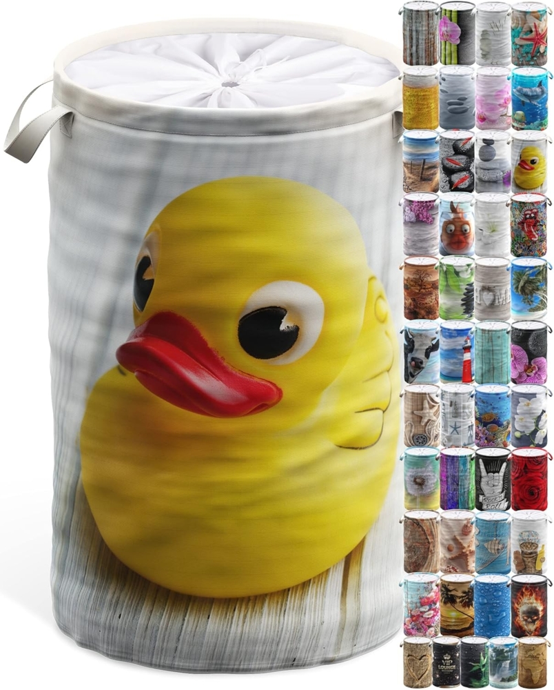 Sanilo Wäschekorb Quietscheente, 60 Liter, faltbar, mit Sichtschutz Bild 1