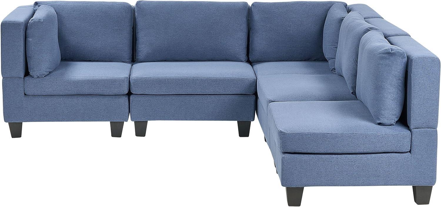 Beliani 'Unstad' Sofa, Blau, Stoff, 72 x 228 x 228 cm, ohne Ottomane, Links Bild 1