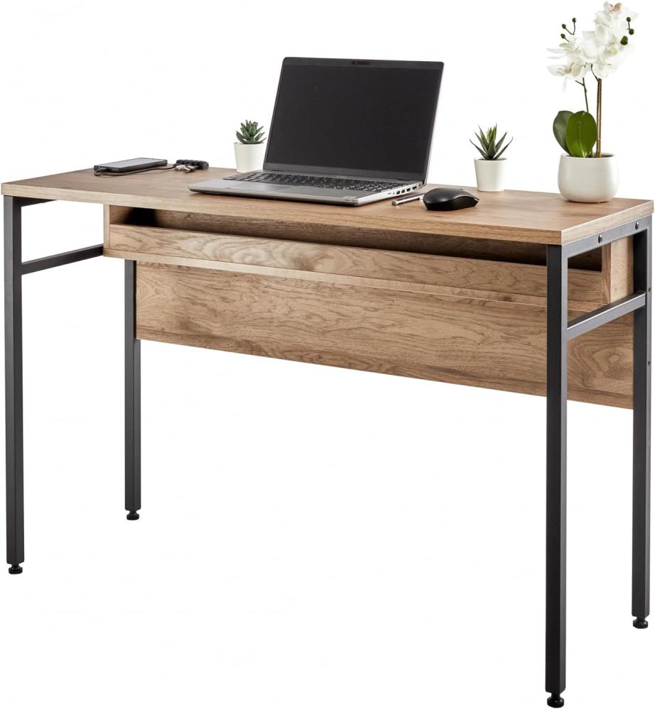 Iris Ohyama, Computerschreibtisch/Bürotisch/Multiaufbewahrungsmöbel, Kratzfest und schmutzabweisend,Verstellbare FüÃŸeBüro, Wohnzimmer, Arbeitszimmer - Desk with Cable Holder - CDS-1150 - Aschbraun Bild 1