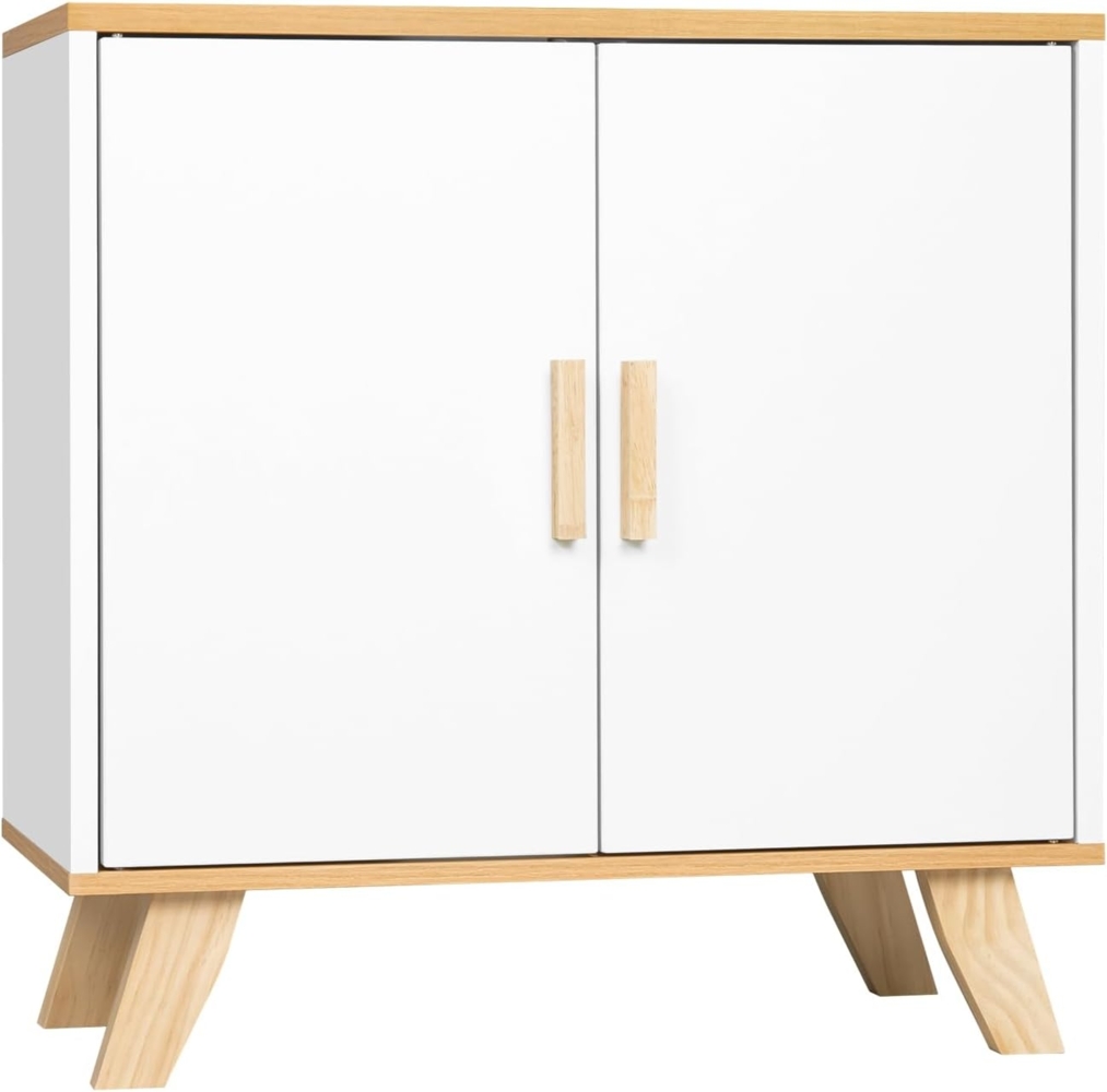 EUGAD Waschbeckenunterschrank (1-St) Badezimmerschrank mit 2 Türe Weiß Bild 1