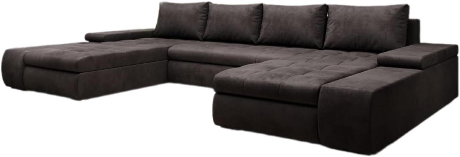 Designer Sofa Martino mit Schlaffunktion Samt Dunkelbraun Bild 1