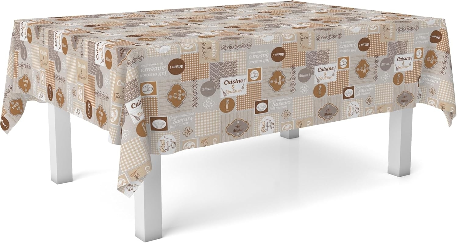 Martina Home Tischdecke, Wachstuch, Cuisine, Braun, 200x140 cm Bild 1