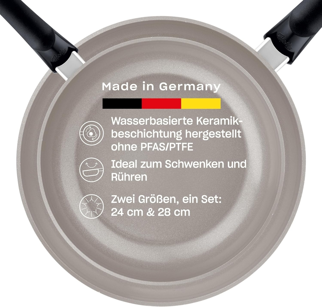 Fissler Ceratal Classic Pfannen-Set / 2-teilig, Aluminium-Pfanne, Keramik-beschichtet (24+28 cm) Ceramic Bratpfanne antihaftend – Induktion Bild 1