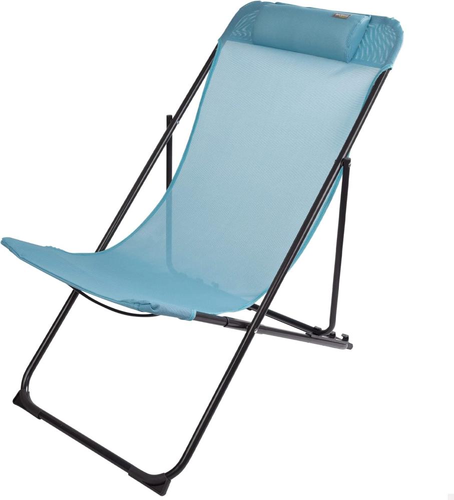 AKTIVE 61082, Klappstuhl Camping, Strand, Garten, Außenbereich, max. 110 kg, inkl. gepolstertem Kissen, Verstellbarer Strandstuhl, 3 Positionen, Korallenrot Bild 1