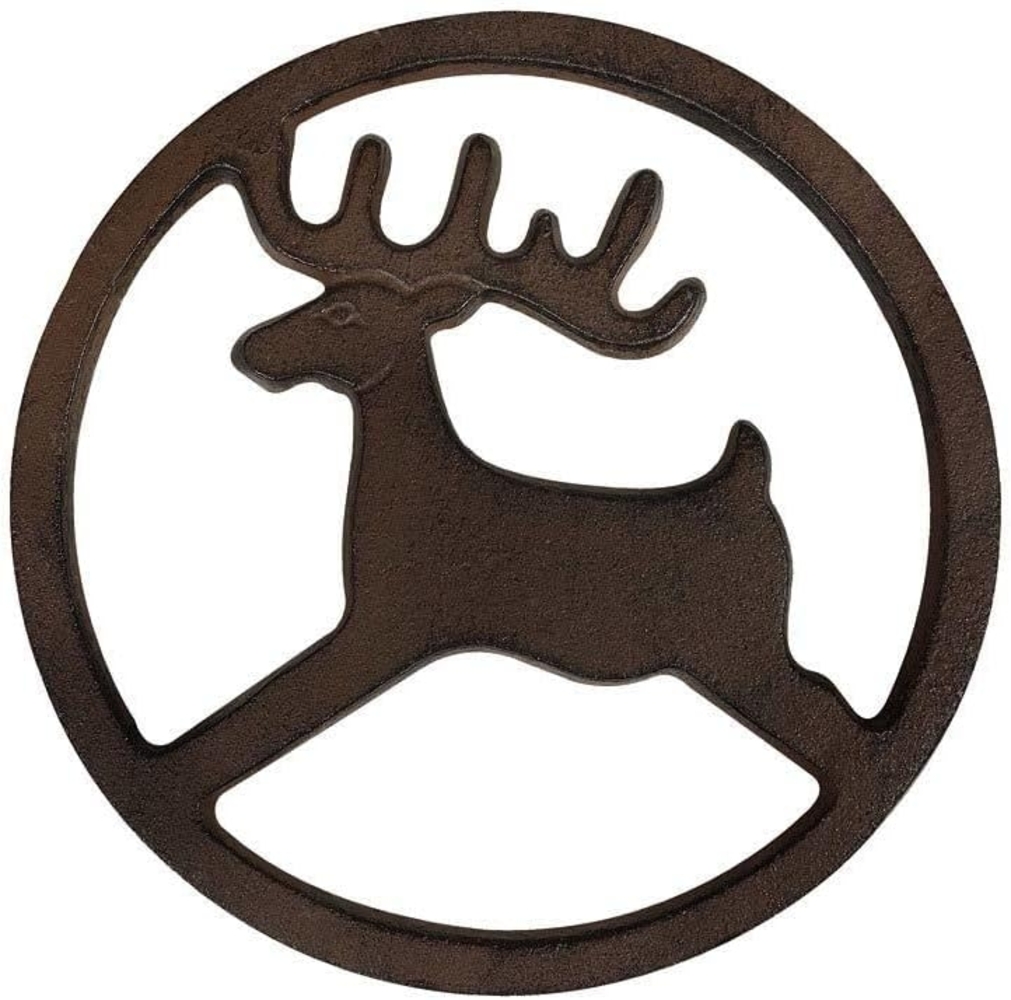 Topfuntersetzer Untersetzer Rentier Hirsch Rund Gusseisen Antik-Braun 16,5cm Bild 1