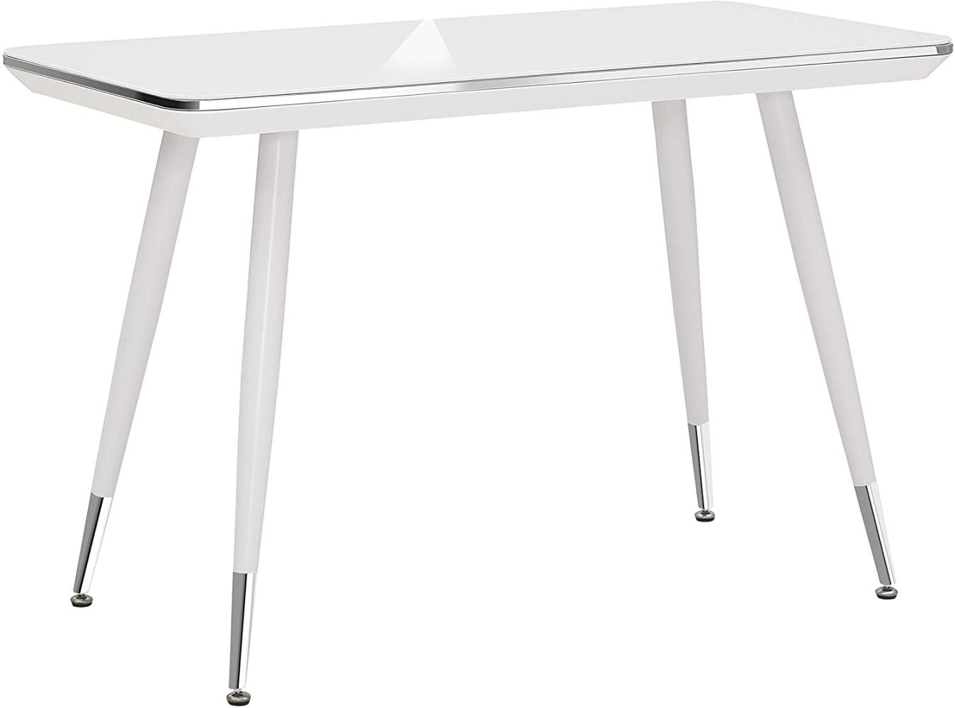 MAJA Möbel Office EINZELMODELLE Schreib-und Computertische, ESG-Sicherheitsgals, Metall Chrom-Weißglas, ca. 120 x 79 x 60 cm Bild 1