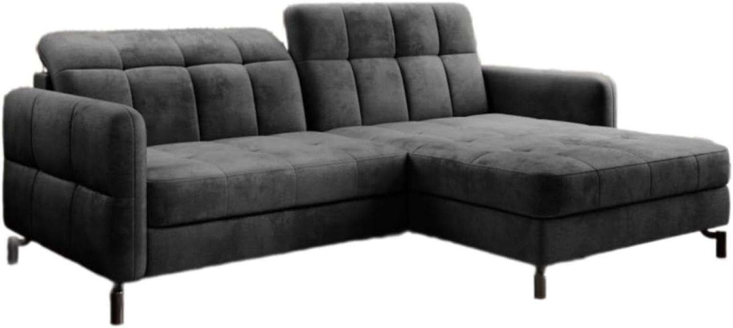 Designer Sofa Loria mit Schlaf- und Klappfunktion Anthrazit Rechts Bild 1