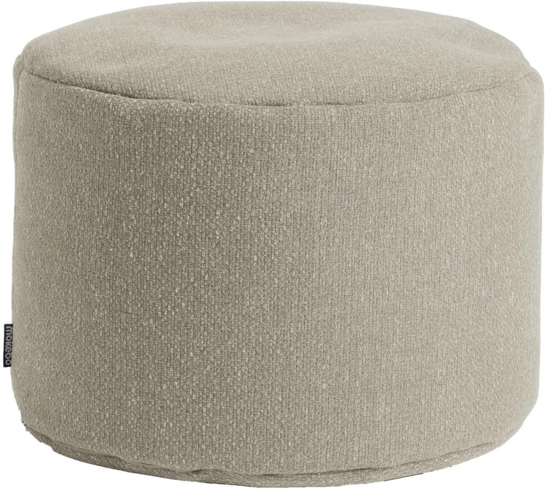 mokebo Pouf Der Ruhepouf (aus nachhaltigem Recyclingstoff), Sitzhocker, Bodenkissen, Fußhocker, Hocker & Sitzkissen rund in Beige Bild 1