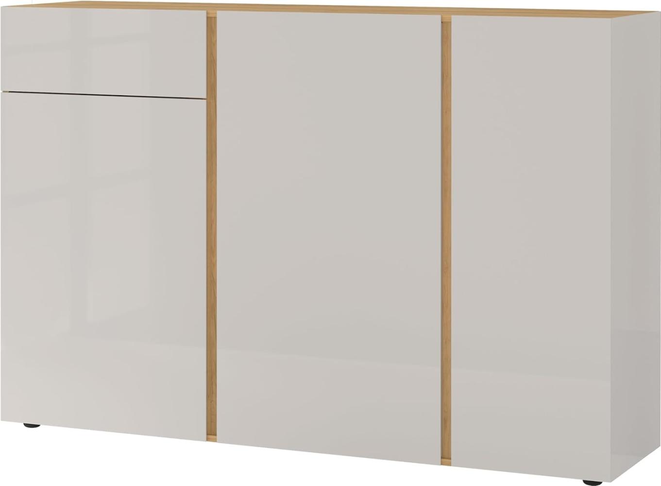 Sideboard 2529 MESA mit Glasauflage Kaschmir Dekor Eiche Bild 1