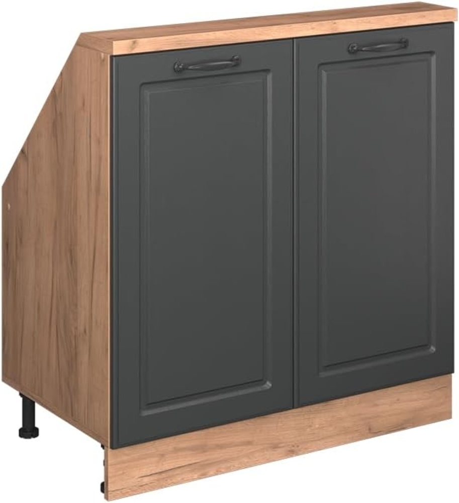 Dachschrägenschrank Rion Anthrazit Landhaus/Goldkraft Eiche mit 2 Türen Vicco Bild 1