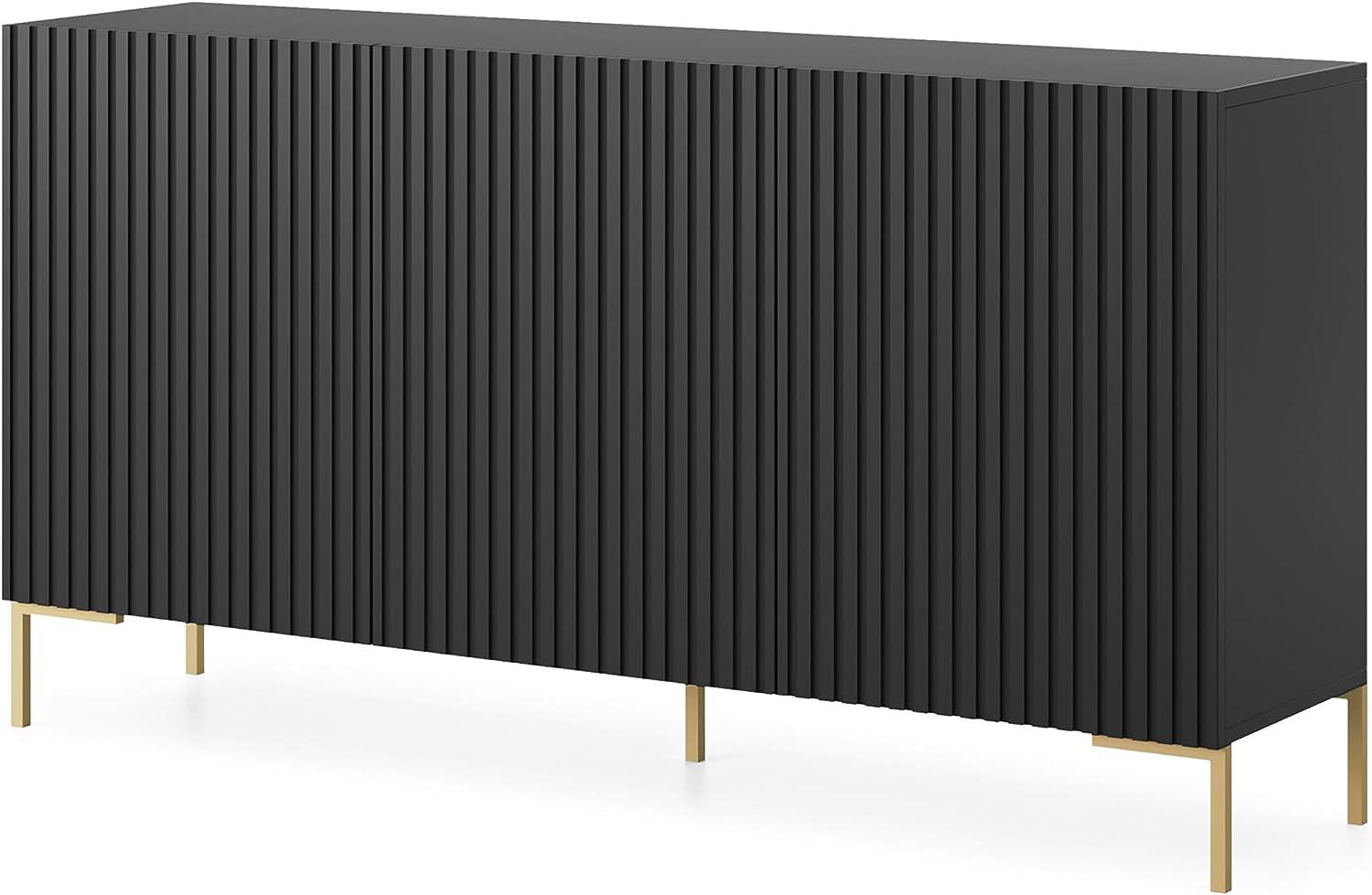 Selsey Lammelo Kommode mit Türen, Melamine, Schwarz, 140 Bild 1
