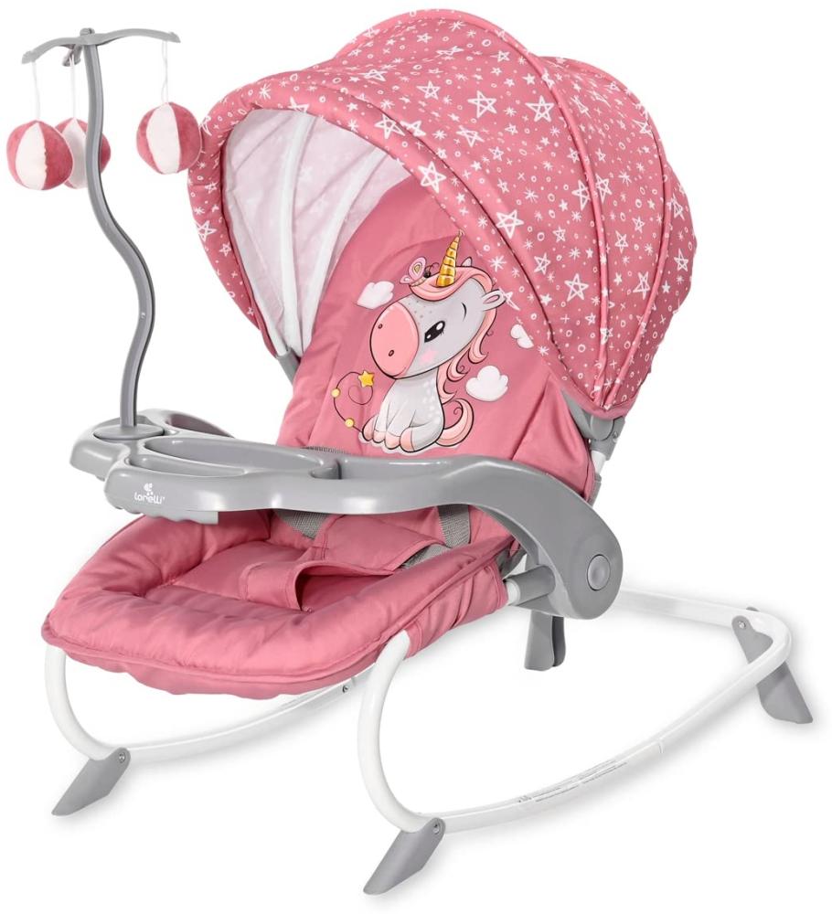 Lorelli Baby Rocker, Babywippe DREAM TIME Mobile, Tisch, Sonnendach, verstellbar pink Bild 1