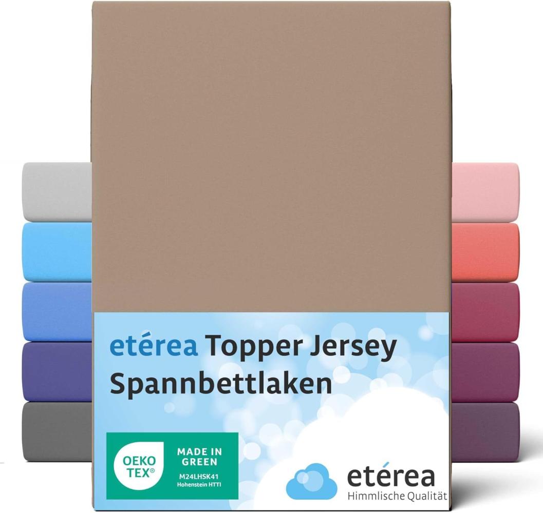 etérea Jersey Topper Spannbettlaken Spannbetttuch Taupe 180x200 - 200x200 cm Bild 1