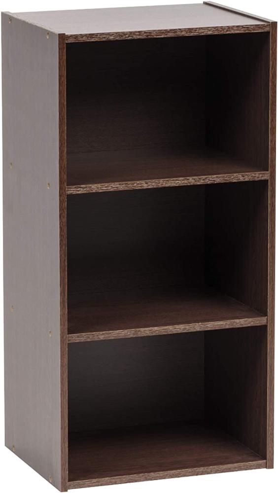 Movian, Mittleres 3-stöckiges Bücherregal/Holzregal/Würfel-Bücherregal/Bücherschrank/Schrank mit Regalen, Modernes DesignBüro, Wohnzimmer, Eingang - Module Shelf - MDB-3 - Braune Bild 1