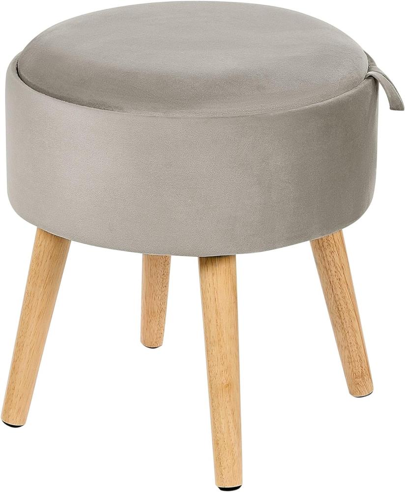 Hocker NEELY Grau Samtstoff Bild 1