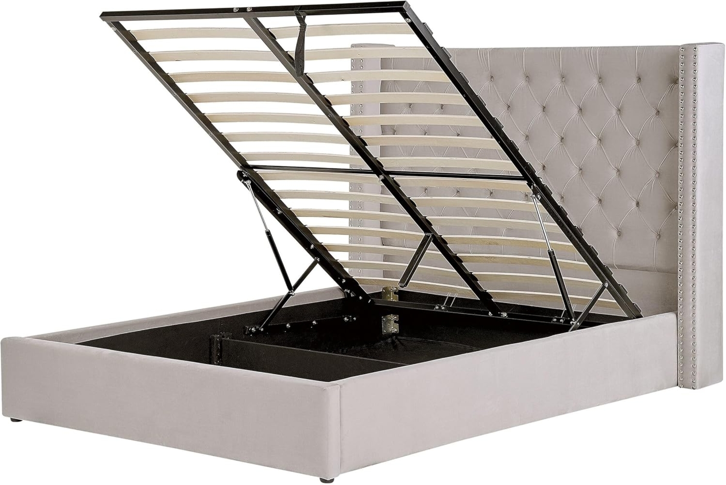 Polsterbett 'LUBBON' inkl. Bettkasten, ohne Matratze Hellgrau 160x200 cm Bild 1