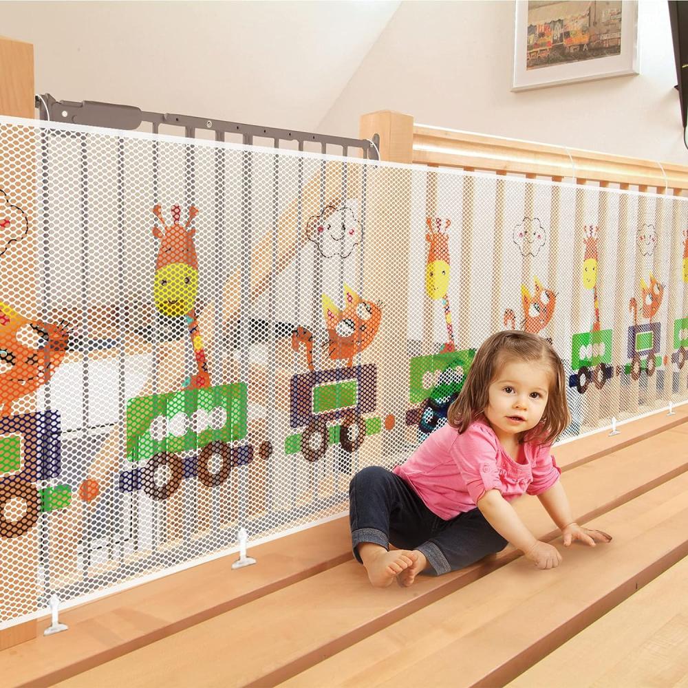 Yiomxhi Sicherheitsnetz kinder, Treppen Schutznetz 3 Meters, Verdicken Niedlich Tierzug Baby Balkonnetz und Treppen Schutznetz, Sicherheitsnetz Treppe für Kinder, Baby (300 Lx74 H CM) Bild 1