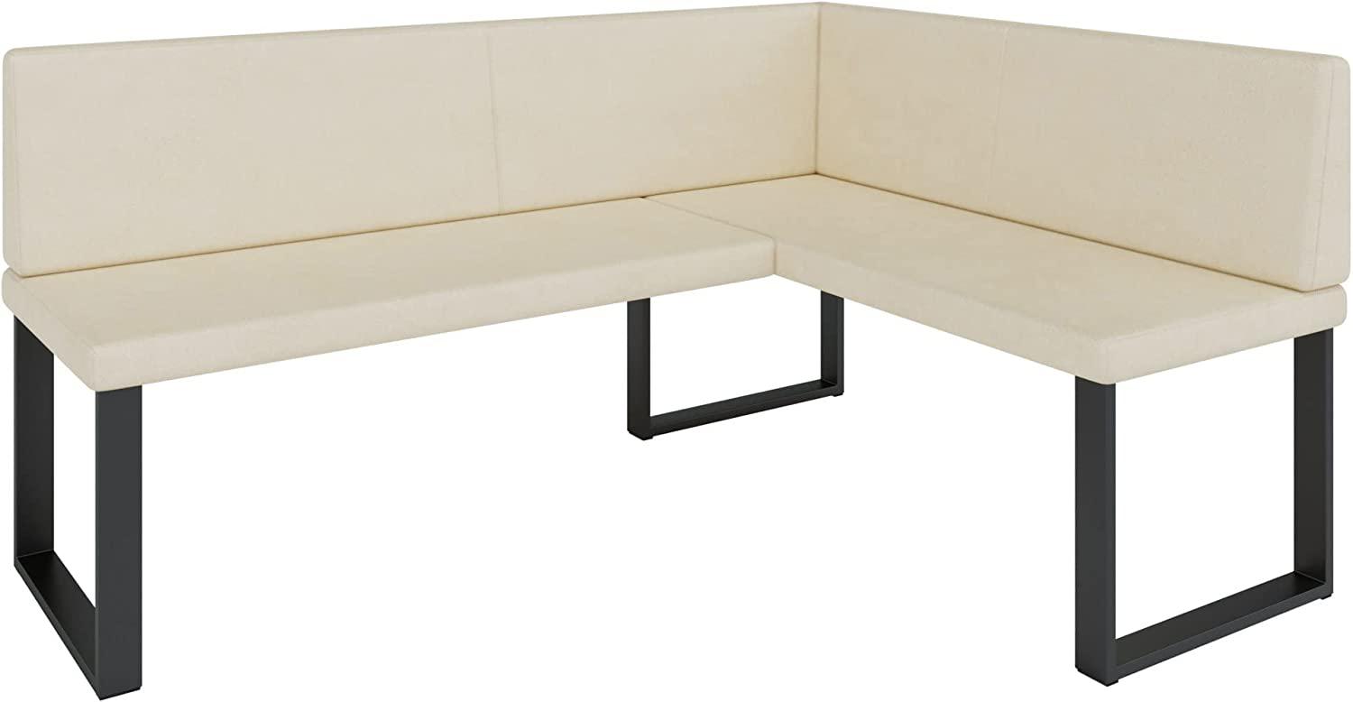 Eckbank Akiko Metal - Eckbankgruppe für Ihrem Esszimmer, Küche modern, Sitzecke, Essecke. Perfekt für Küche, Büro und Rezeption. Solide und Starke Verarbeitung. (Soft 18, 168x128cm rechts) Bild 1