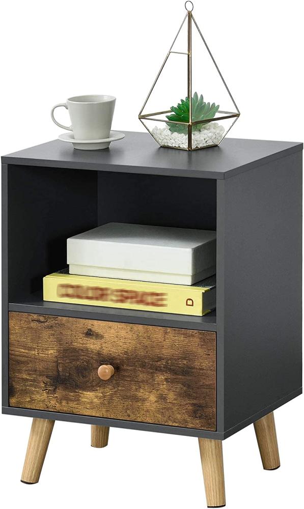 Beistelltisch Sundsvall 40 x 30 x 54 cm Schwarz/Dunkler Holzton en. casa Bild 1