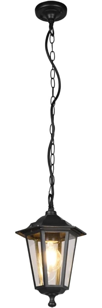 Außenhängeleuchte PIENZA Laterne Aluminium in Schwarz, Höhe 83cm Bild 1