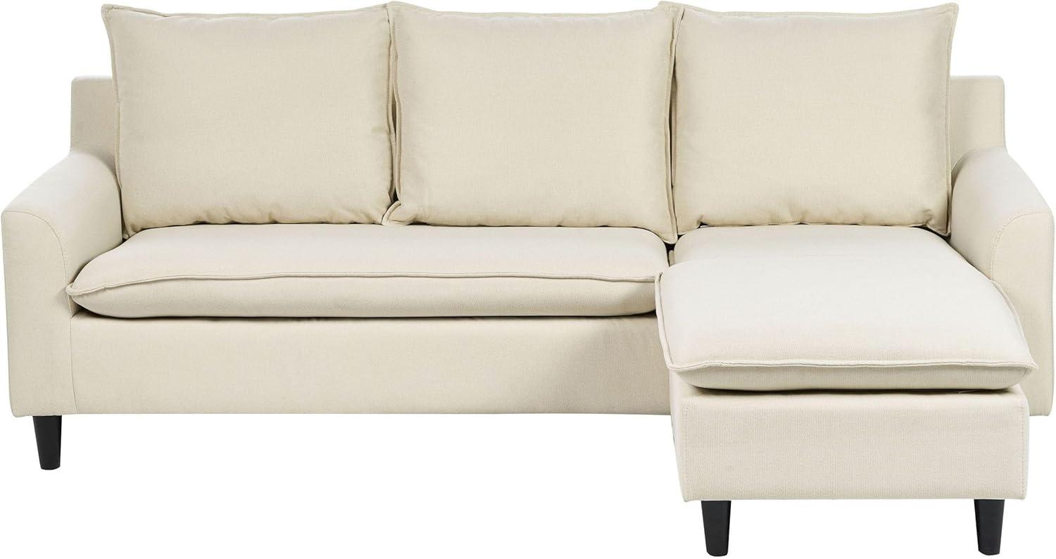 Ecksofa ELVENES Stoff Helles Beige Linksseitig Bild 1