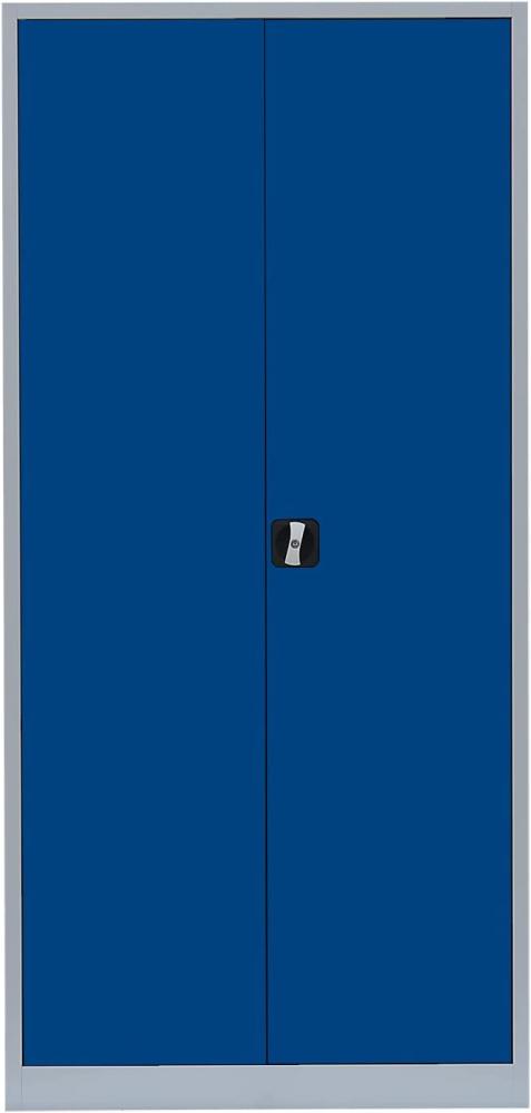 Stahl-Aktenschrank Metallschrank abschließbar Büroschrank Stahlschrank Lichtgrau/Blau 1950 x 925 x 422 mm 530341 Bild 1