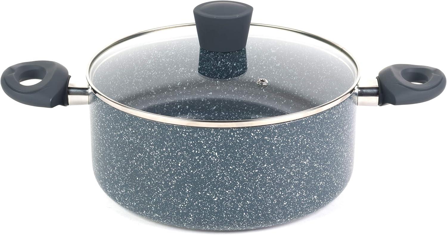 Russell Hobbs RH00849EU Nightfall Stone kochtopf, BPA-Frei, 4.5L Ungefähre Füllmenge antihaftbeschichtet 24cm töpf, Suppentopf klein mit Dampfauslass glas deckel, kochtöpfe induktion, Bakelite-griffs Bild 1