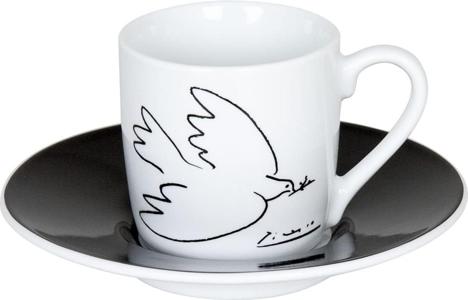 Könitz Picasso La Colombe De La Paix Espresso Set, 2-tlg, Espresso Tasse, Becher, Untertasse, Porzellan, 85 ml, 11 5 053 1989 Bild 1