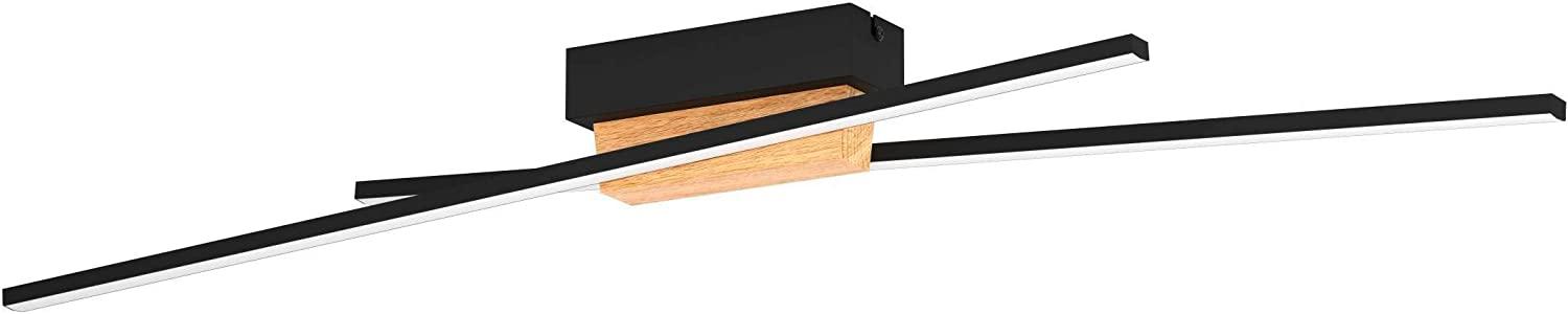 Eglo 900488 Deckenleuchte PANAGRIA Alu, Stahl, Holz schwarz, braun LED 2X13W 3000K L:93. 5cm B:7. 5cm H:11cm dimmbar Bild 1