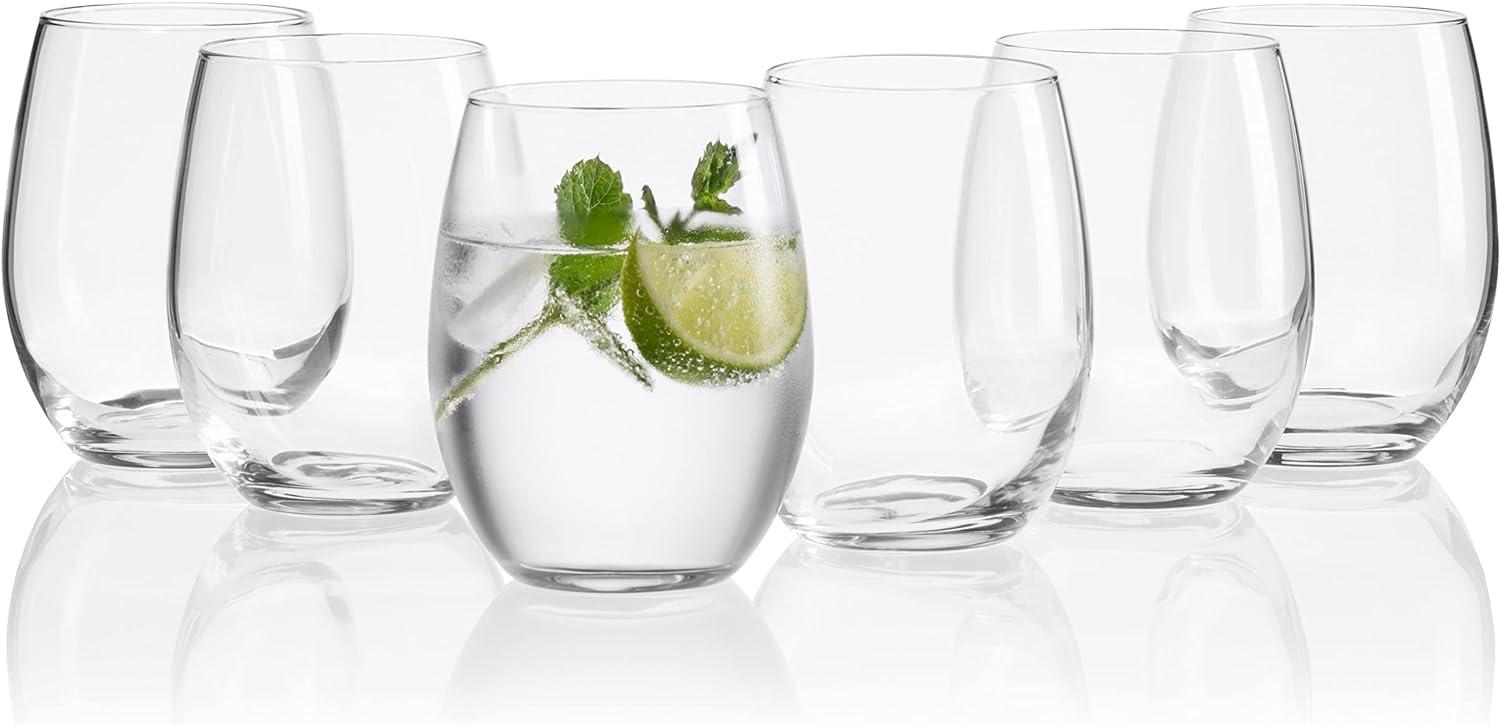 6 Trinkglser, Wasserglser, Saftglser, Gin Glser Set 36 cl aus hochwertigem Kristall, geblasene Kristallglser fr Gin Tonic, Wasser, Sfte und Schorlen Bild 1