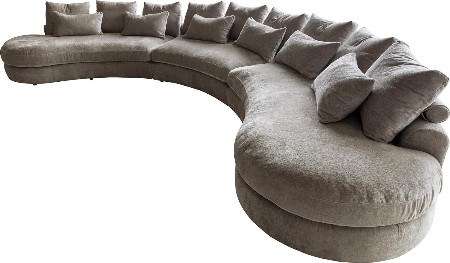 Megasofa Estrea 500x250 cm Webstoff Taupe Rundsofa Bild 1