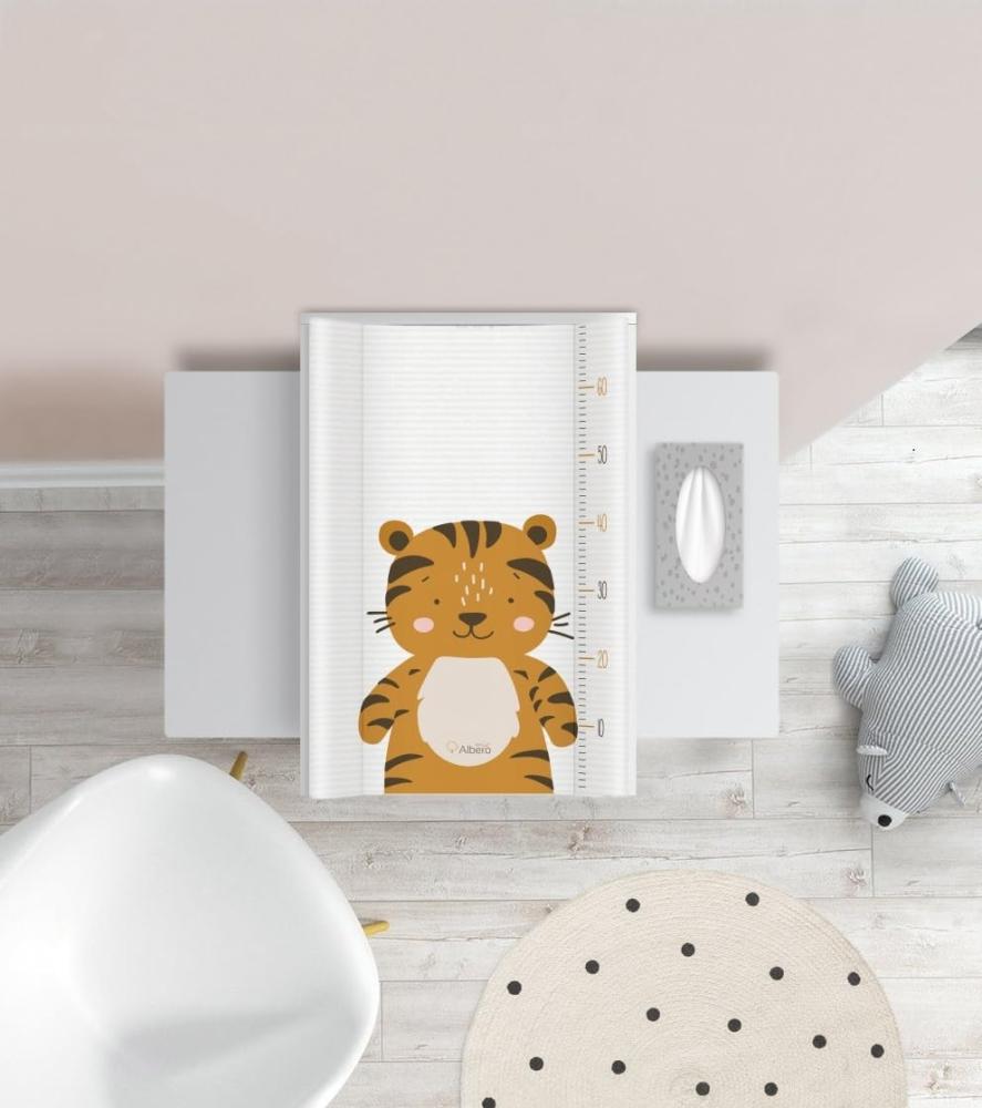 Baby Wickelauflage mit Verstärkung 70x47 cm Kleiner Tiger - Wickelplatte für Babybett - Wickelaufsatz und Bettumrandung - Changing Mat Zubehör Bild 1