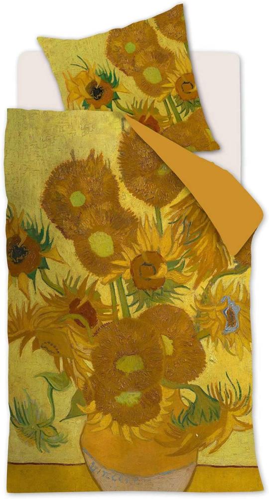 beddinghouse Mako Satin Bettwäsche 2 teilig Bettbezug 155 x 220 cm Kopfkissenbezug 80 x 80 cm Tournesol Gelb Bild 1