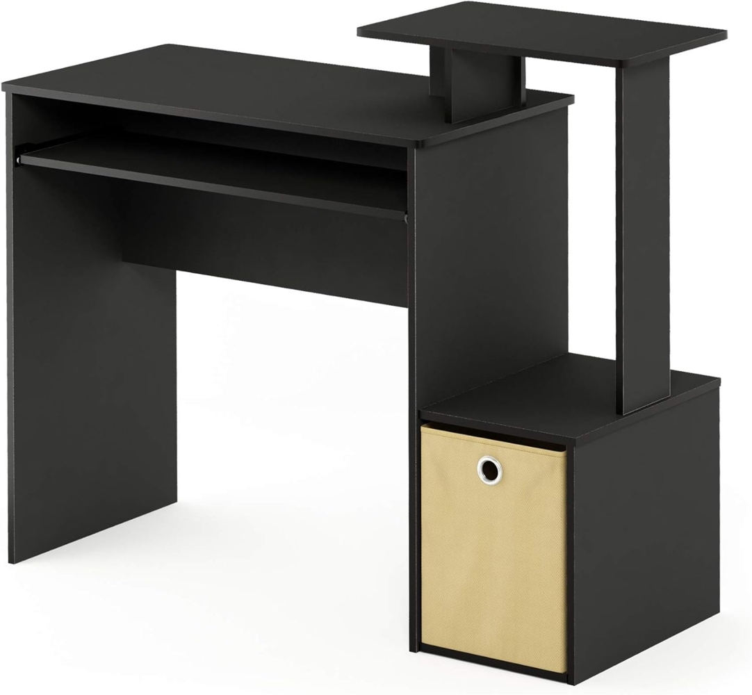 Furinno Econ Mehrzweck Home Office Computer Schreibtisch mit Ablage und Einschub, holz, Schwarz Braun, 40.01 x 40.01 x 86.61 cm Bild 1