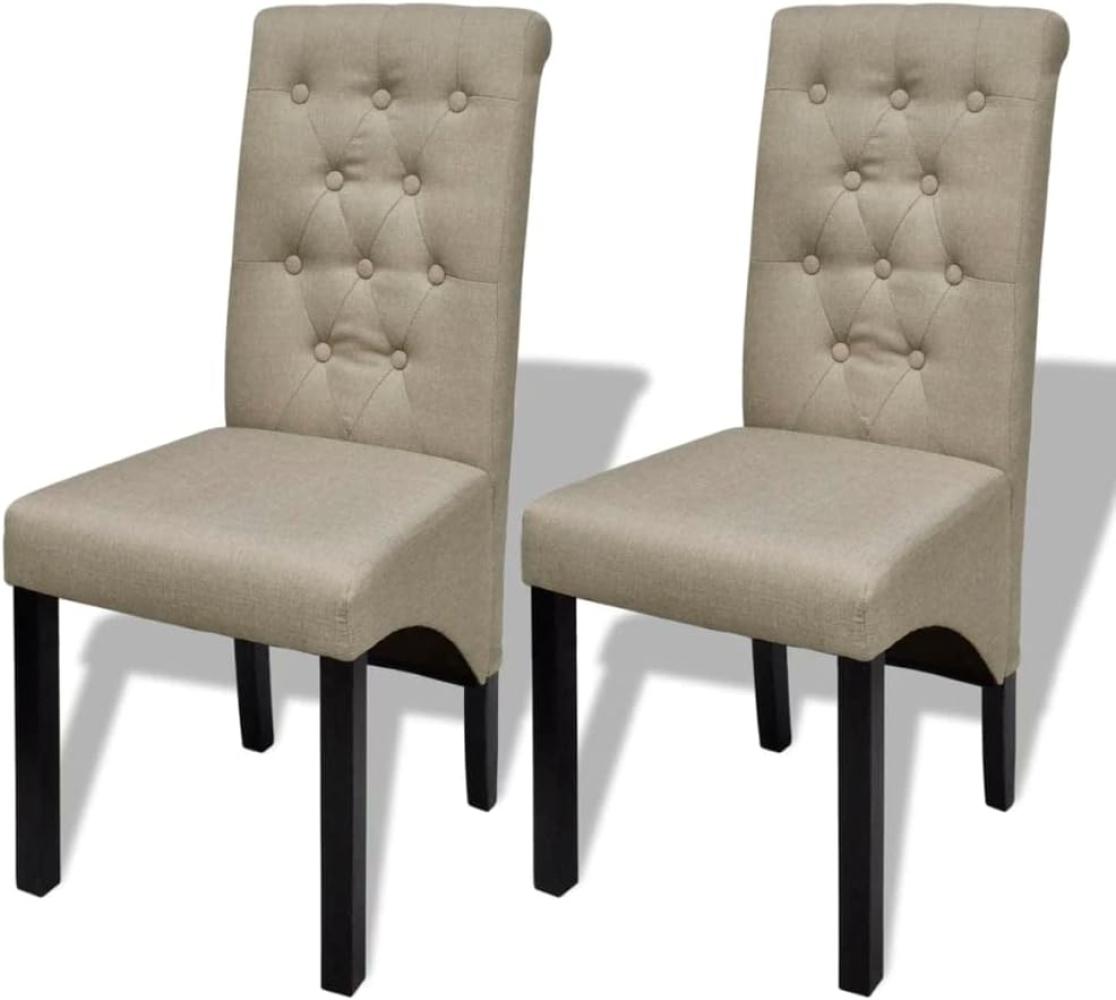 vidaXL Esszimmerstühle 2 Stk. Beige Stoff 240556 Bild 1
