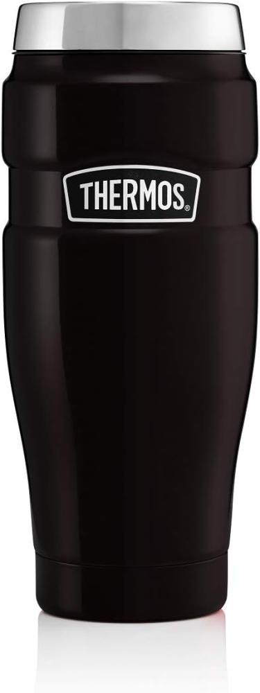 Thermos King Reise-Thermobecher, Edelstahl, 470 ml, mattes schwarz, 0,47 l Bild 1