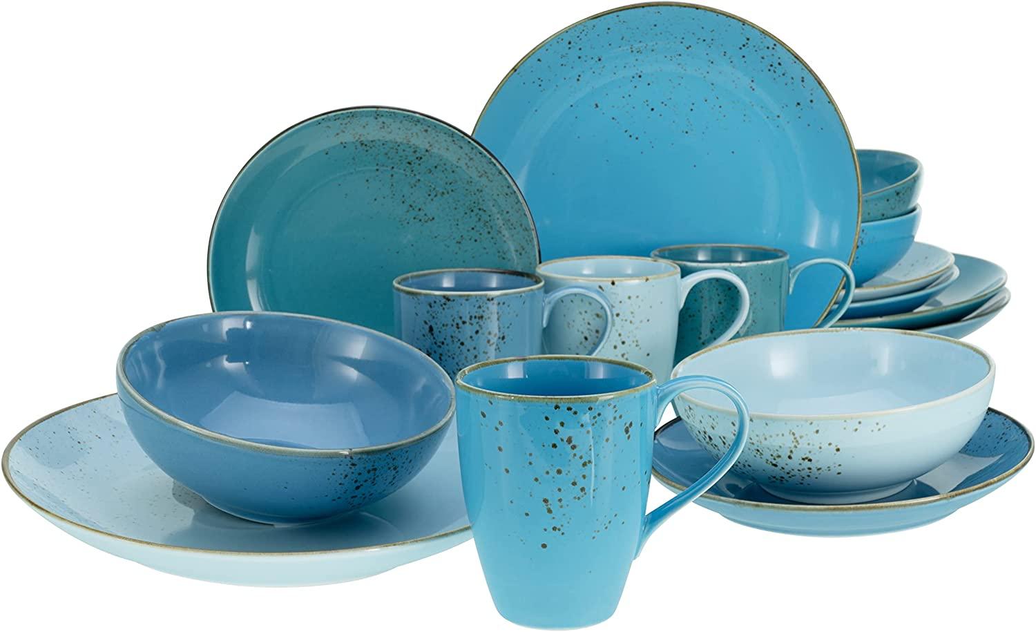 CreaTable 20157 Kombiservice Nature Collection Aqua für 4 Personen, Steinzeug, aqua (1 Set, 16-teilig) Bild 1