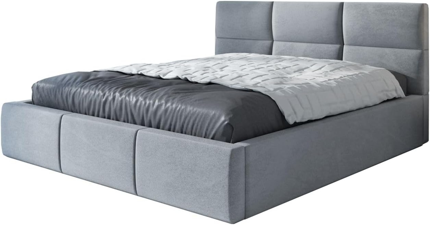 Polsterbett EMILI-OM 90x200 mit Bettkasten und Lattenrost. Farbe: Silber 15 Bild 1