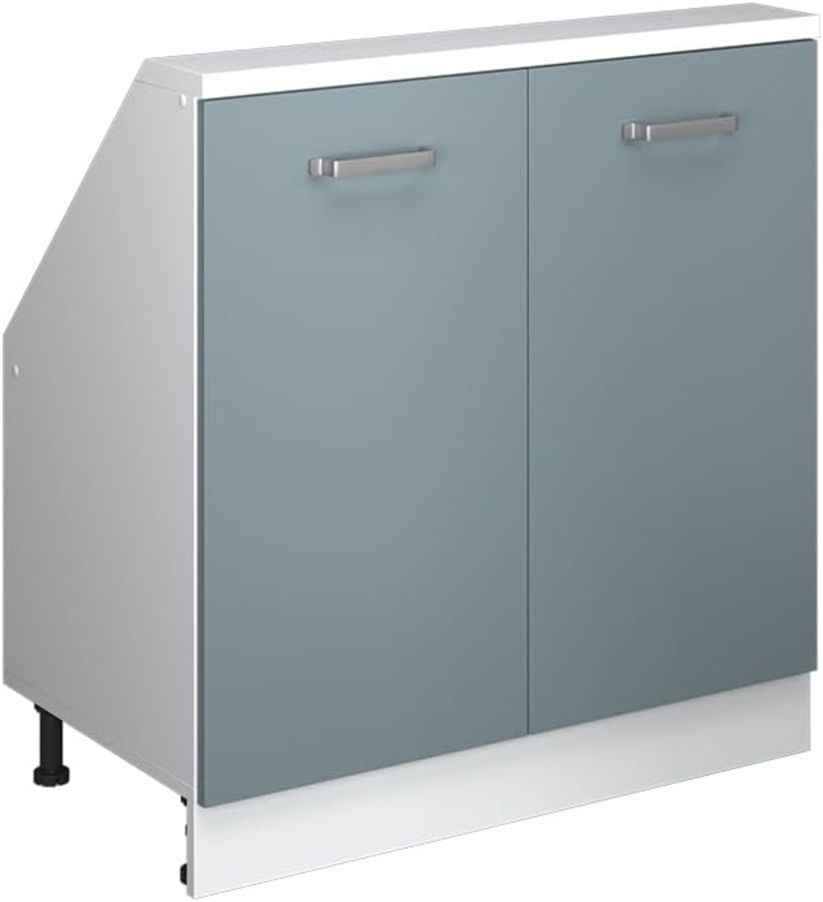 Dachschrägenschrank Rion Blau-Grau/Weiß mit 2 Türen Vicco Bild 1