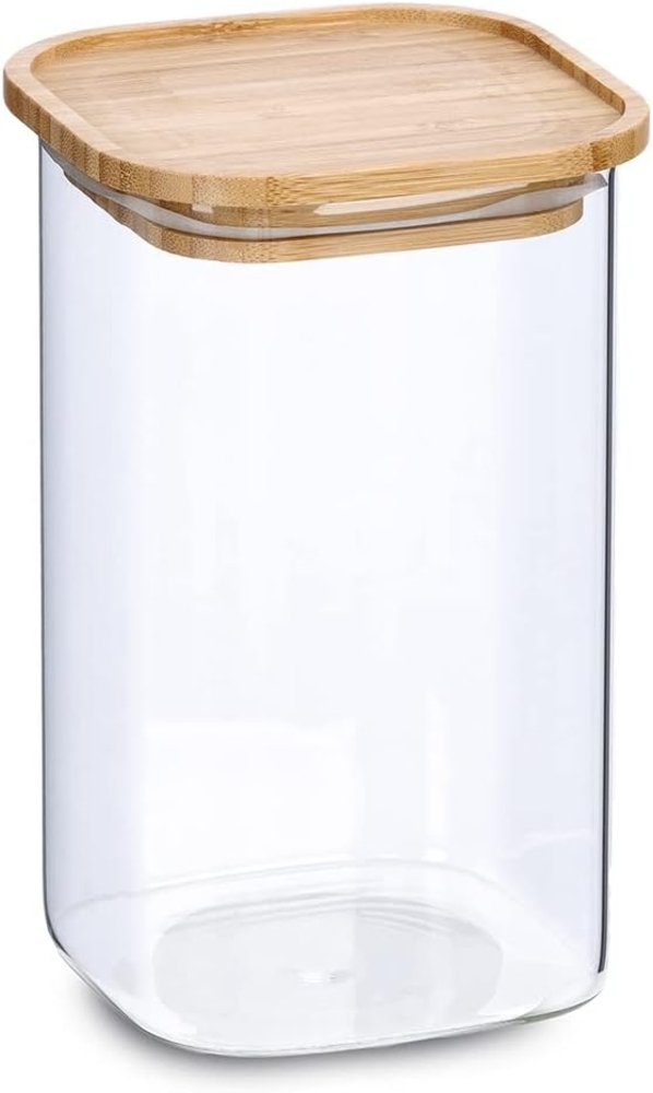 Vorratsglas mit Bambusdeckel - 11 x 11 x 18cm Bild 1