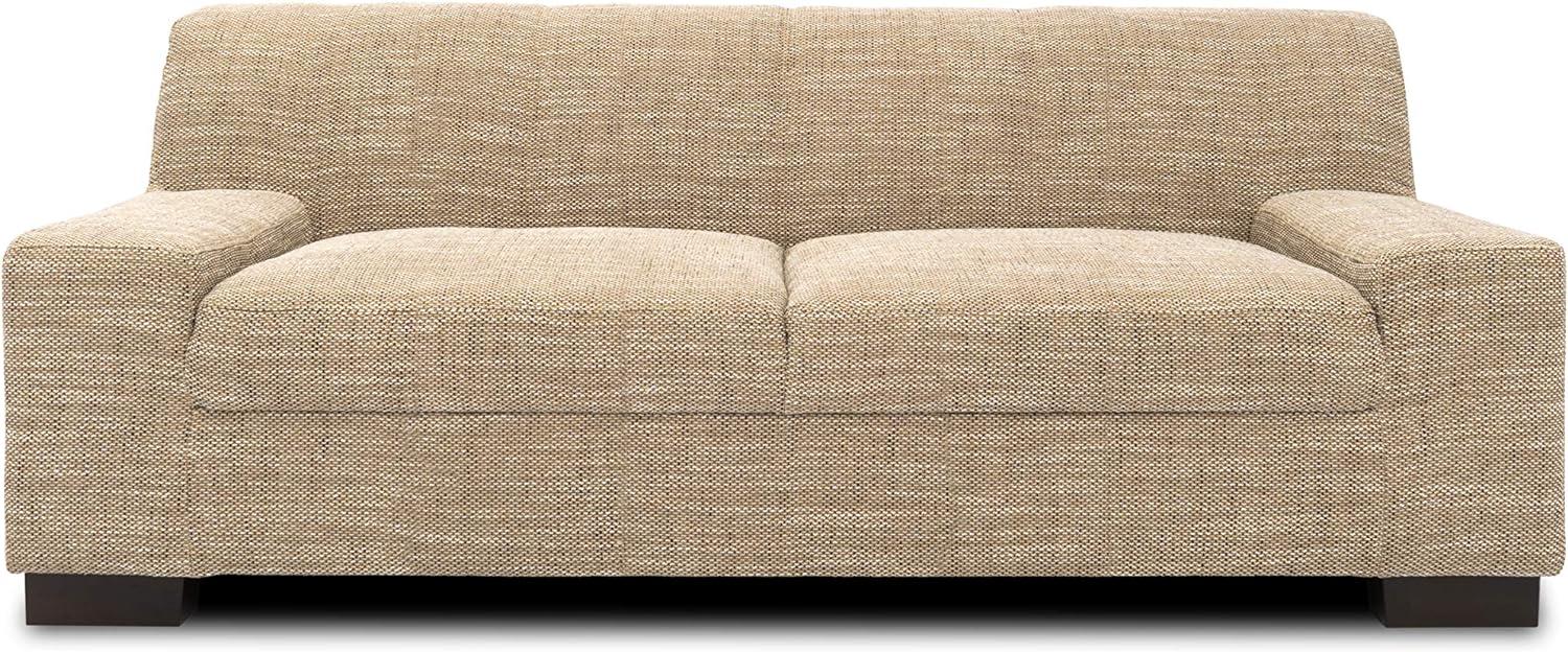 DOMO. Collection Norma Sofa , 2-Sitzer Couch , 2er Garnitur, 194x85x74 cm , Strukturstoff beige braun Bild 1