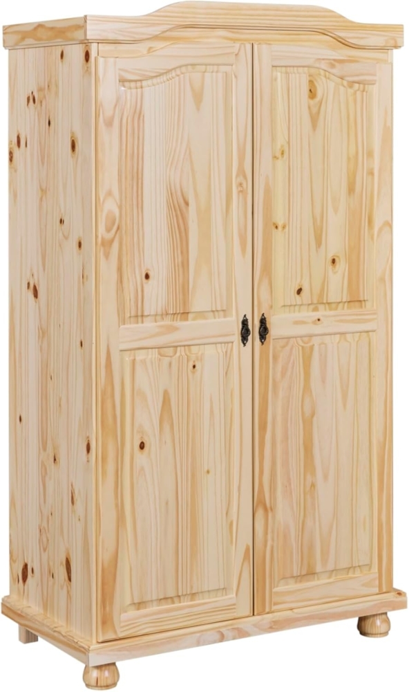 Inter Link Bauernschrank Kleiderschrank Dielenschrank Landhausschrank Garderobenschrank 2 Türig Kiefer massiv Natur lackiert Bild 1