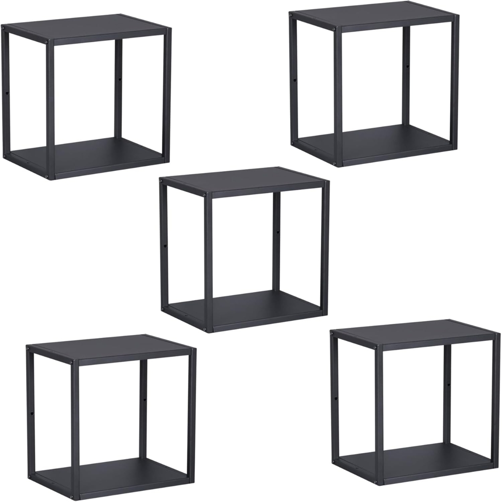 Wandregal Nostened 5er Set Schwarz [en. casa] Bild 1