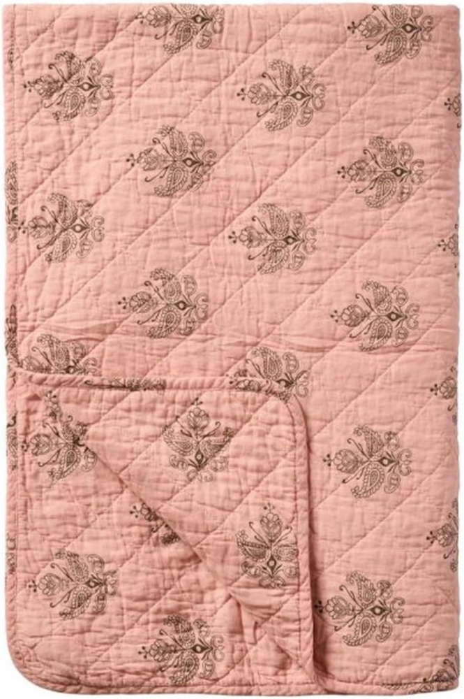 Ib Laursen - Decke Quilt Tagesdecke Überwurf 180x130cm Rosa Blockmuster 07913-07 Bild 1