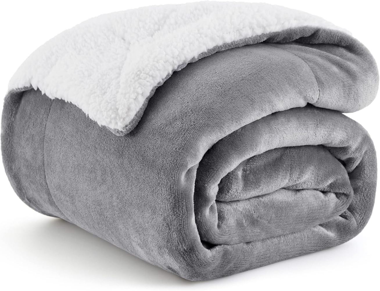 BEDSURE Kuscheldecke Fleece Grau 130x150 cm Bild 1